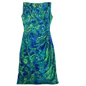 American Living Blue & Green Paisley Midi Dress